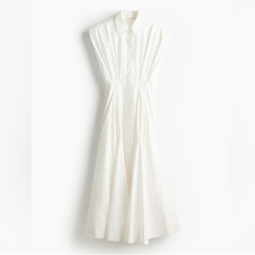 H&M Classic White Collared Shirtdress